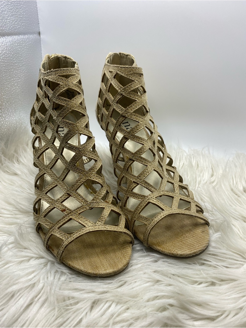 A.N.A Caroline sandal open toe heels cream sz8.5
